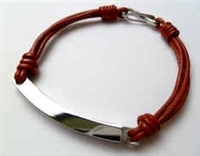 68061 Leather Bracelet with Stainless Steel Claps
