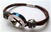 68063 Leather Bracelet with Stainless Steel Claps