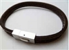 68064 Leather Bracelet with Stainless Steel Claps