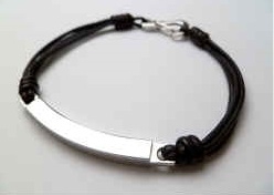 68067 Leather Bracelet with Stainless Steel Claps