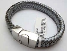 68096 Leather Bracelet with Stainless Steel Claps