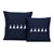 Nautical Pillow Embroidered with 5 Sailboats on Navy Sunbrella Fabric | Nantucket Bound