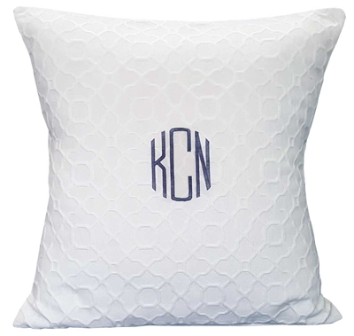 Monogrammed Matelasse Pillow in White - Luxury Coastal Decor | Nantucket Bound