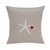 Embroidered Starfish & Heart Pillow on Flax - Valentine's Day Gift | Nantucket Bound