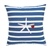 Embroidered Starfish & Heart Pillow on Stripes | Nantucket Bound