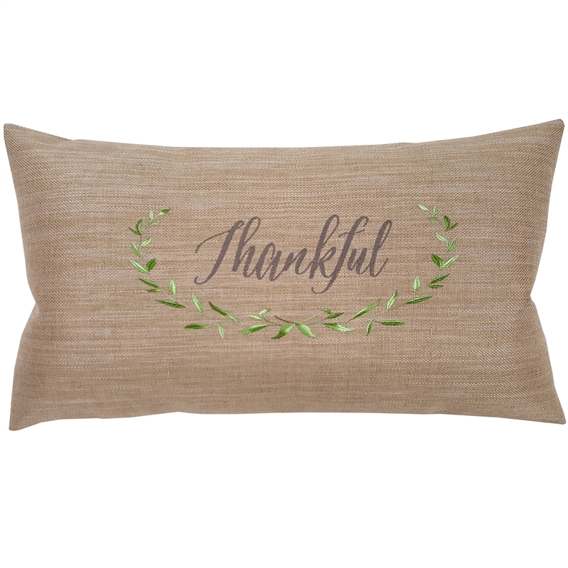 Embroidered "Thankful" Pillow in Sunbrella Fabric By Nantucket Bound | Nantucket Bound