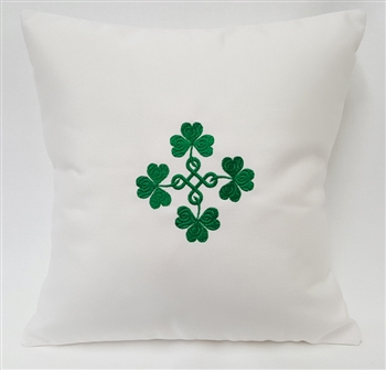 Four Shamrocks Pillow - Unique Coastal Decor | Nantucket Bound