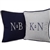 Custom Monogrammed Pillows in Navy Blue Or Granite Gray Indoor & Outdoor Fabric | Nantucket Bound