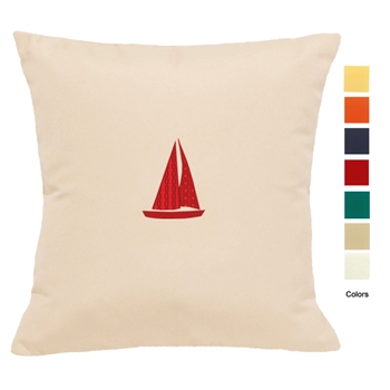 East Coast Sailboat Pillow - Unique Coastal Decor | Nantucket Bound