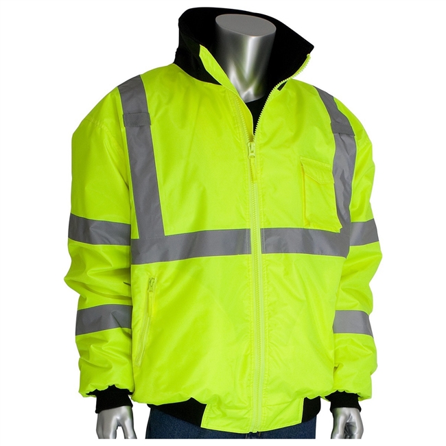 PIP 333-1762 Lime Bomber Jacket With Zip-Out Lining Class 3