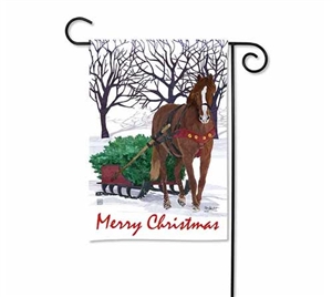 Winter Horse Sleigh Garden Flag For Sale!