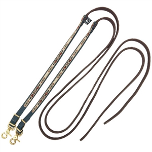 BNavajo Designed Beta Grip Split Reins with Colored Ends for Sale!