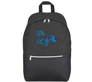 Galloping Horse Backpack This charming backpack featuring "Lila" galloping is the perfect accessory for your horse crazy kiddo. Add this to their back to school wardrobe from Horse Lovers Outlet.