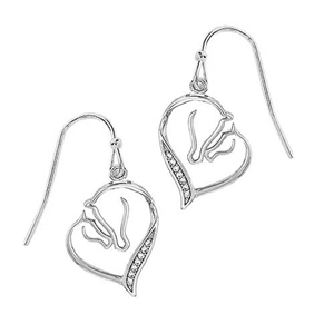 Mare & Foal Heart Earrings for sale!