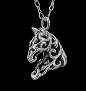 JJeni Ivy Filigree Horse Necklace For Sale!