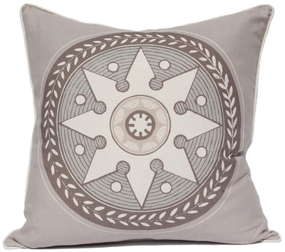 Star Medallion Pillow - Gray