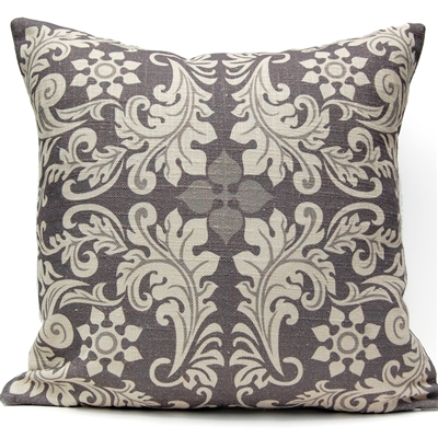 Leaf Square Pillow - Gray