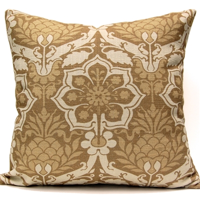 Pineapple Damask Pillow - Gold