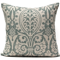 Medieval Damask Pillow - Oyster Bay