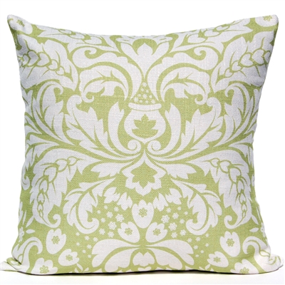 Large Damask Pillow - Green