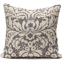 Large Damask Pillow - Gray