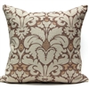 Plumes Damask Pillow - Chocolate