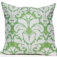 Plumes Damask Pillow - Green