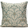 Plumes Damask Pillow - Oyster Bay