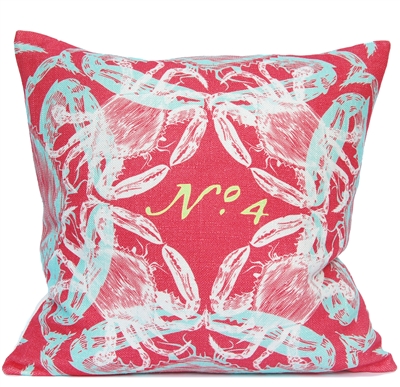 Crab Pillow - Coral