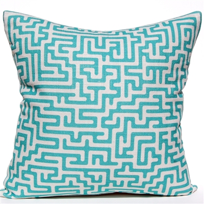 Maze Pillow - Aqua