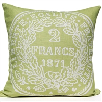 French Coin Pillow - Green