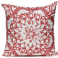 Stamped Flower Pillow - Watermelon