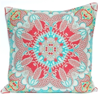 Scarf Print Pillow - Coral