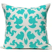 Open Trellis Pillow - Aqua