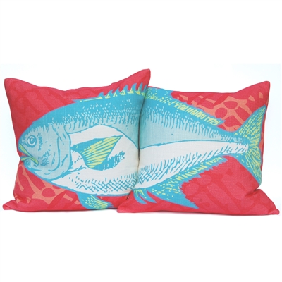 Fish Pillow Set - Coral