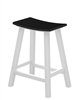 Contempo 24" Saddle Bar Stool (White Frame)