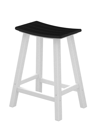 Contempo 24" Saddle Bar Stool (White Frame)