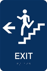 ADA Braille Stair Exit Directional Sign