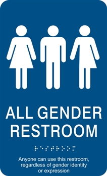 All Gender ADA Braille Restroom Sign