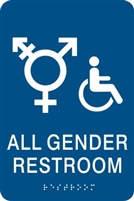 All Gender ADA Braille Restroom Sign