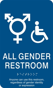 All Gender ADA Braille Restroom Sign