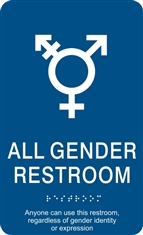 All Gender ADA Braille Restroom Sign