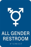 All Gender ADA Braille Restroom Sign