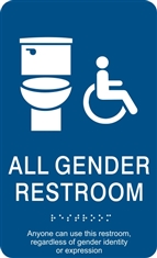 All Gender ADA Braille Restroom Sign