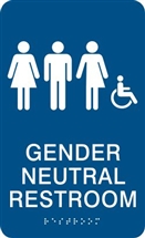 Gender Neutral ADA Braille Restroom Sign