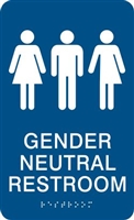 Gender Neutral ADA Braille Restroom Sign