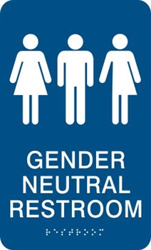 Gender Neutral ADA Braille Restroom Sign