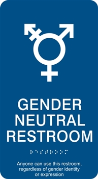 Gender Neutral ADA Braille Restroom Sign