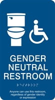 Gender Neutral ADA Braille Restroom Sign