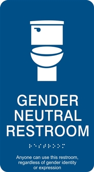 Gender Neutral ADA Braille Restroom Sign